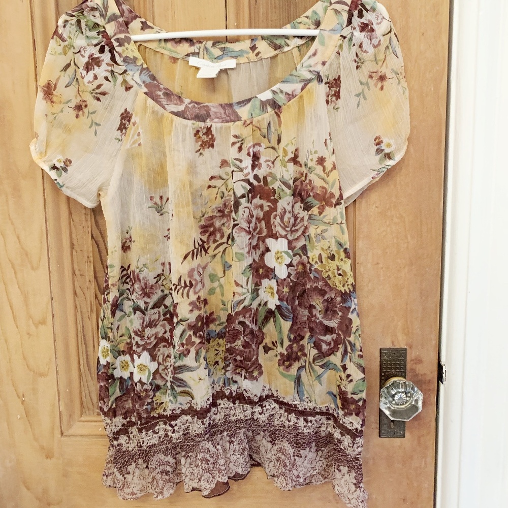 Charlotte Russe sheer floral blouse